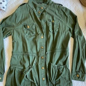 Army green jean jacket